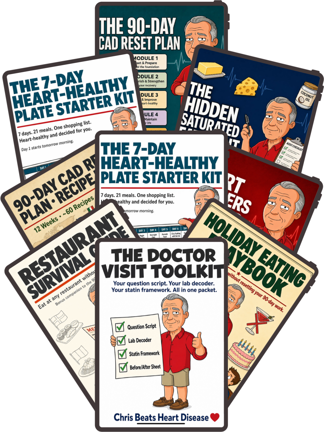 The complete Chris Beats Heart Disease system — all 9 PDFs